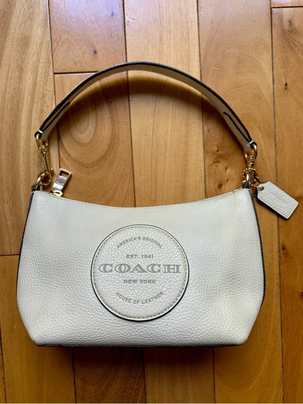 Coach Dempsey Pebbled Leather Shoulder Bag